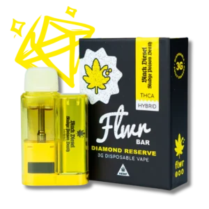 Flwr Bar DR - 3G Nano THCA Disposable - Black Diesel Sludge Poison Death - Hybrid